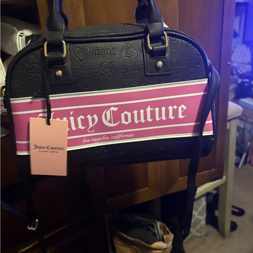 Juicy Couture Black and Pink Satchel